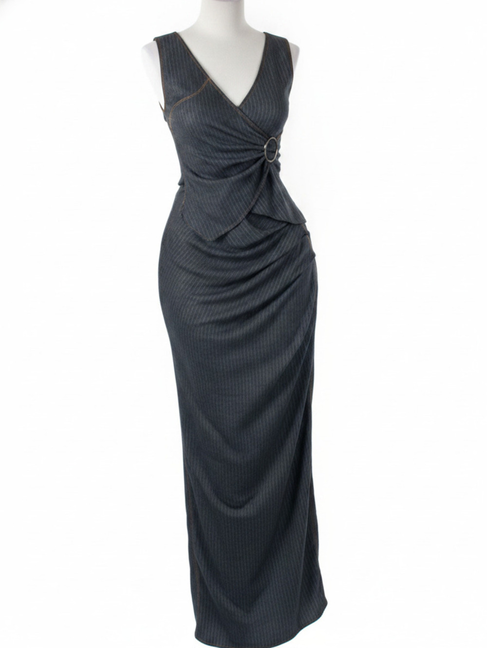 Atelier Black Ribbed Cotton Two-Piece Set XS